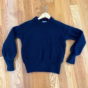 Madewell Navy Balloon Sleeve Sweater